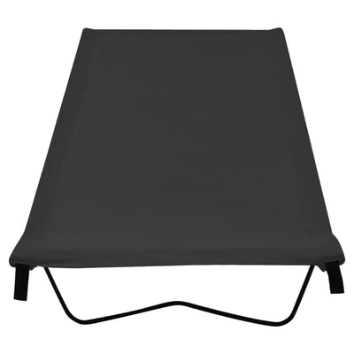 campingseng 180x60x19 cm oxfordstof og stål sort