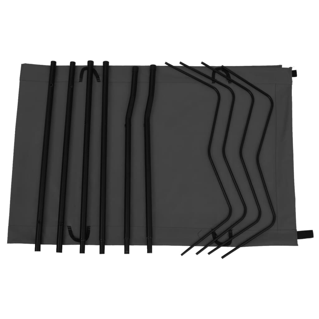 campingseng 180x60x19 cm oxfordstof og stål sort