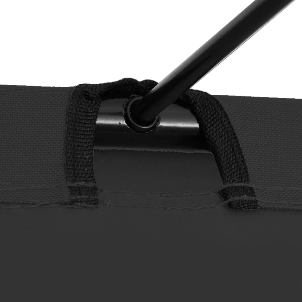 campingseng 180x60x19 cm oxfordstof og stål sort