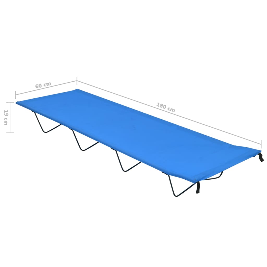 campingsenge 2 stk.180x60x19 cm oxfordstof og stål blå