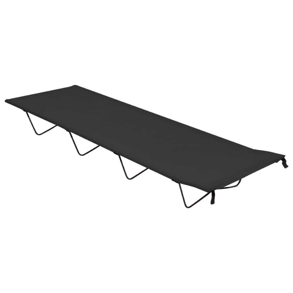 campingsenge 2 stk.180x60x19 cm oxfordstof og stål sort