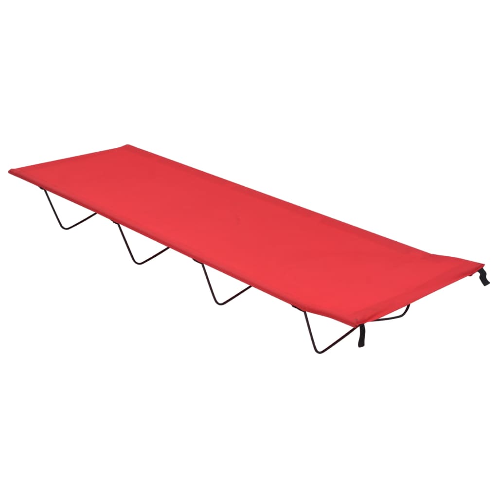 campingsenge 2 stk. 180x60x19 cm oxfordstof og stål rød