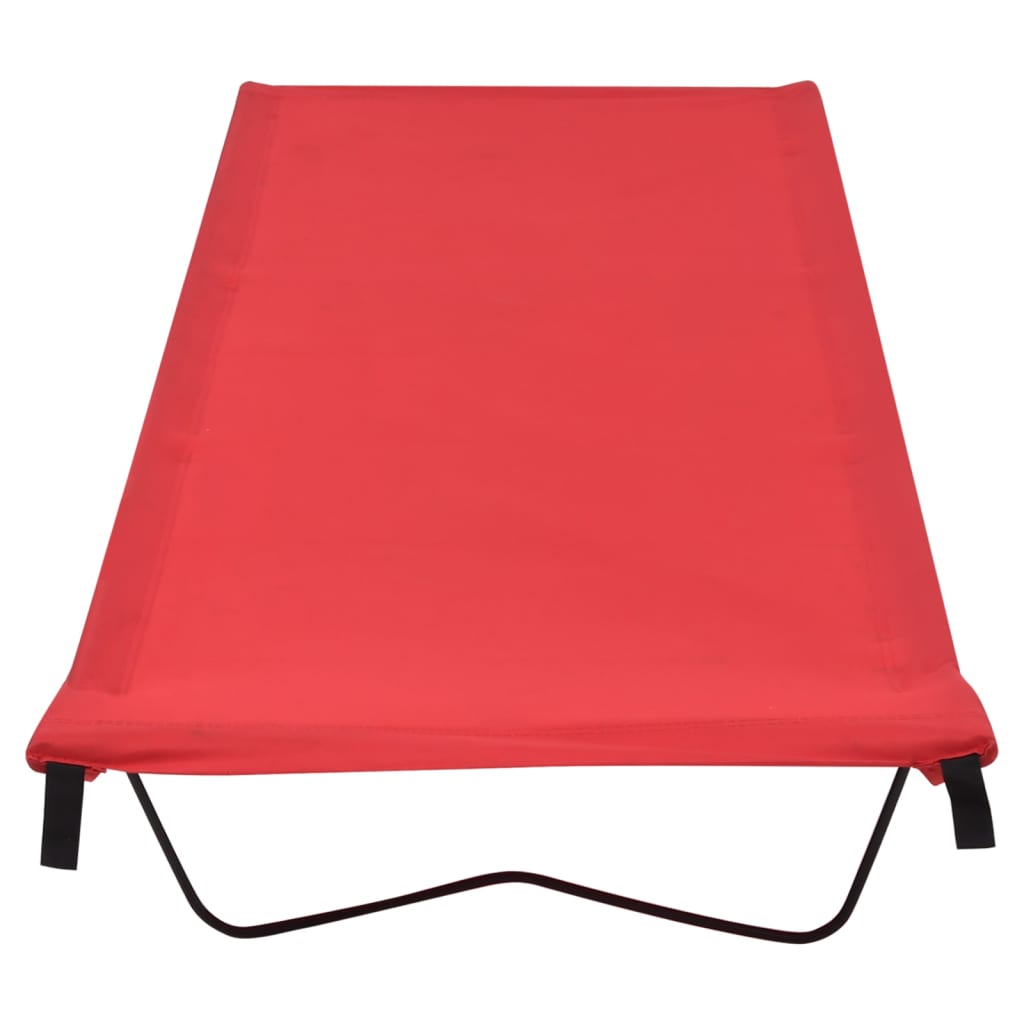 campingsenge 2 stk. 180x60x19 cm oxfordstof og stål rød