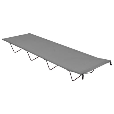 campingsenge 2 stk. 180x60x19 cm oxfordstof og stål grå