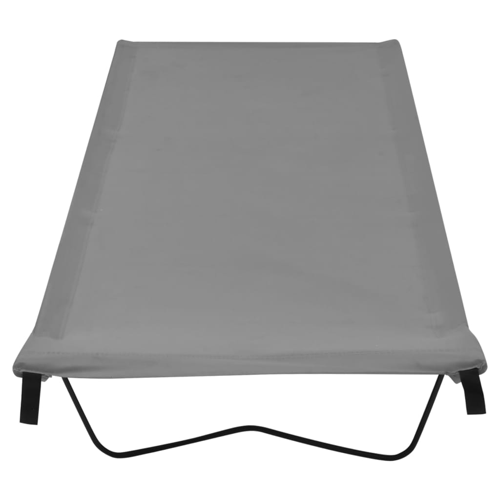 campingsenge 2 stk. 180x60x19 cm oxfordstof og stål grå
