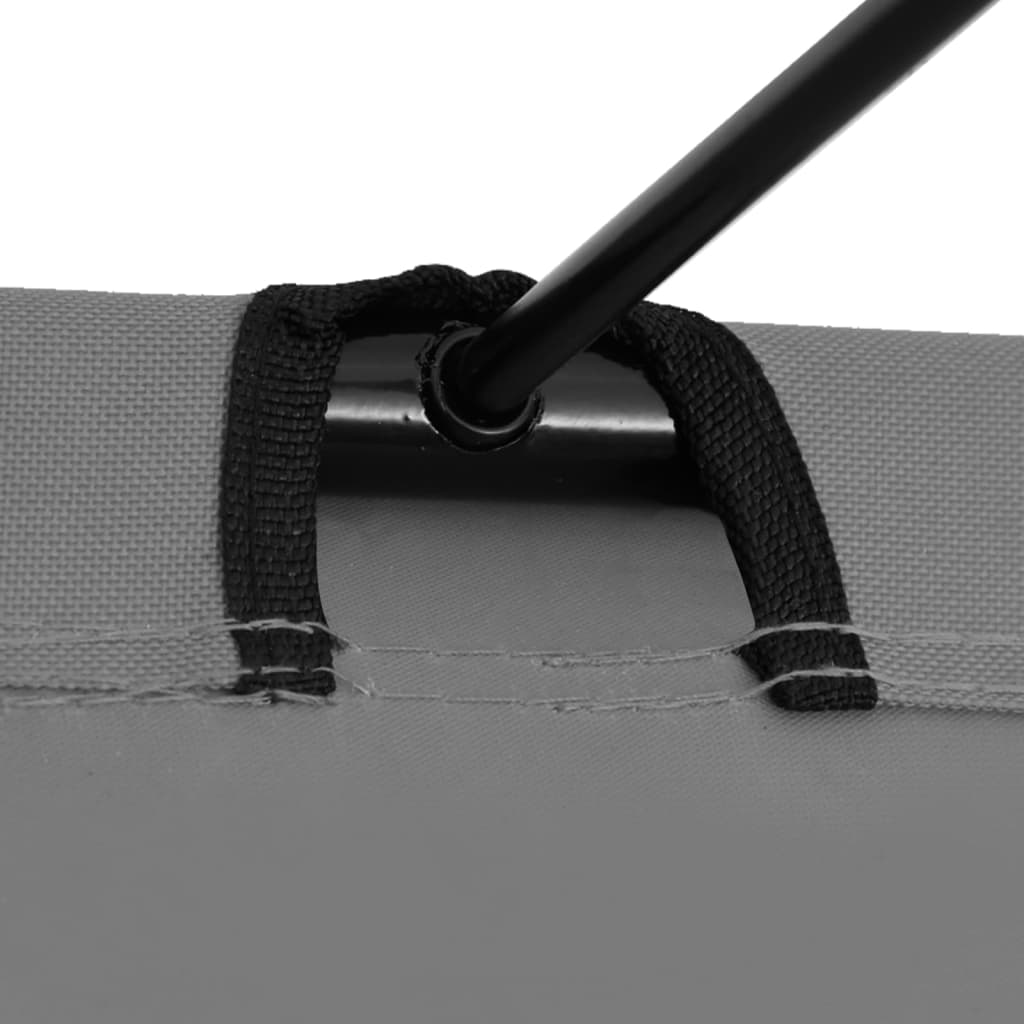 campingsenge 2 stk. 180x60x19 cm oxfordstof og stål grå