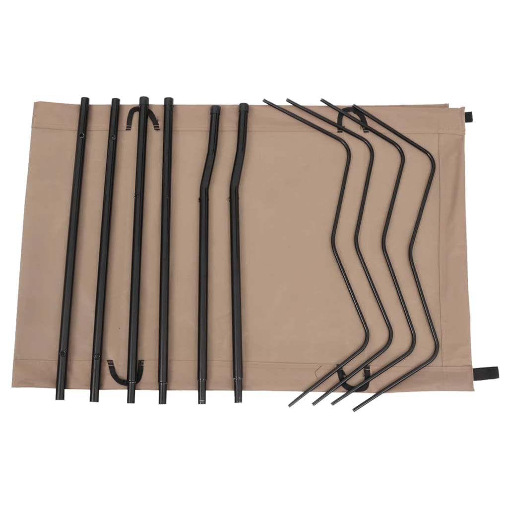campingsenge 2 stk. 180x60x19 cm oxfordstof og stål gråbrun