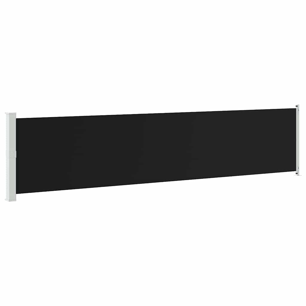sammenrullelig sidemarkise til terrassen 140x600 cm sort