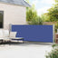 sidemarkise til terrassen 140x600 cm sammenrullelig blå