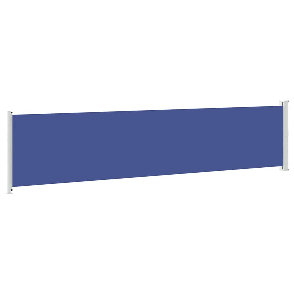 sidemarkise til terrassen 140x600 cm sammenrullelig blå
