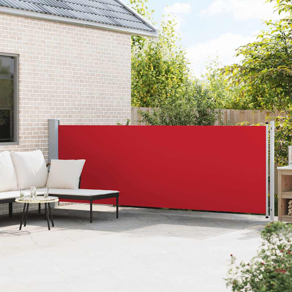 sidemarkise til terrassen 140x600 cm sammenrullelig rød