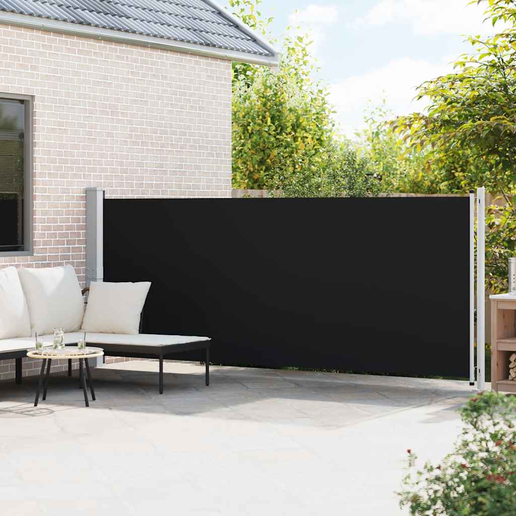 sammenrullelig sidemarkise til terrassen 600x160 cm sort