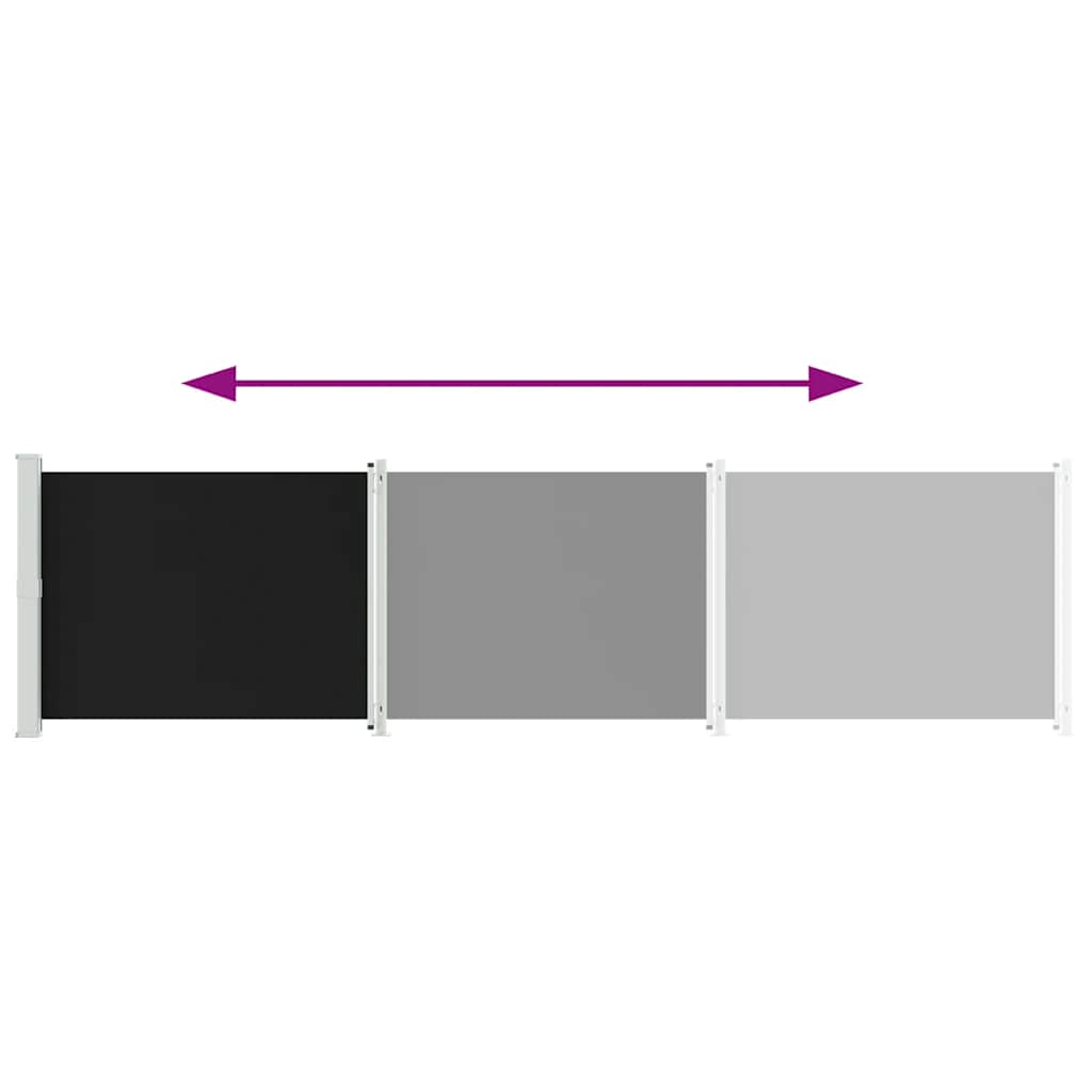 sammenrullelig sidemarkise til terrassen 600x160 cm sort
