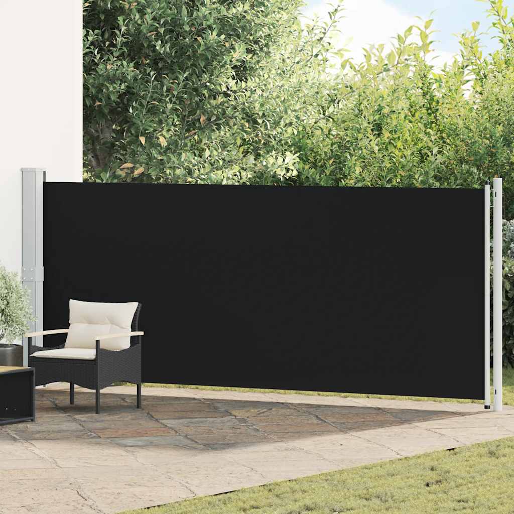 sammenrullelig sidemarkise til terrassen 600x160 cm sort