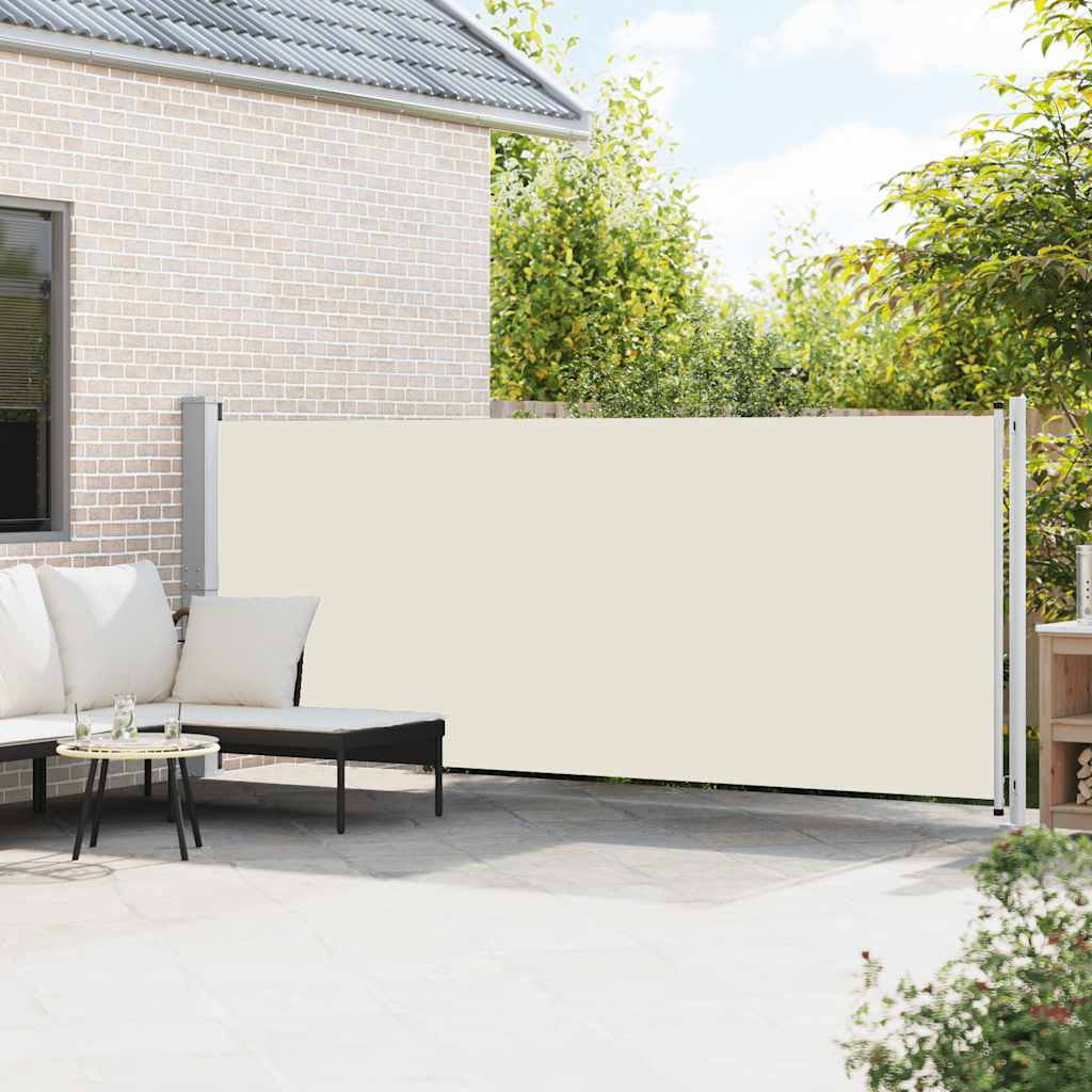 sammenrullelig sidemarkise til terrassen 614x160 cm cremefarvet