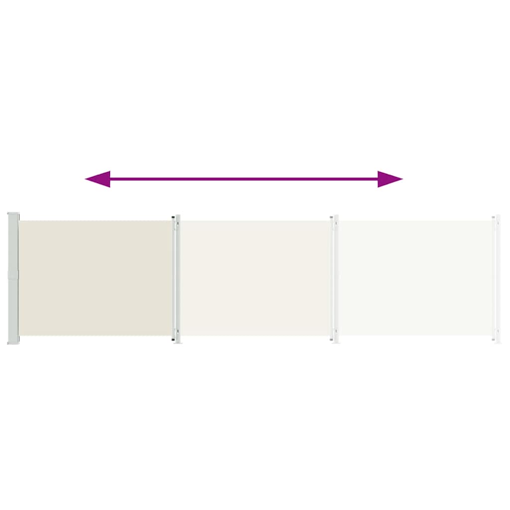 sammenrullelig sidemarkise til terrassen 614x160 cm cremefarvet