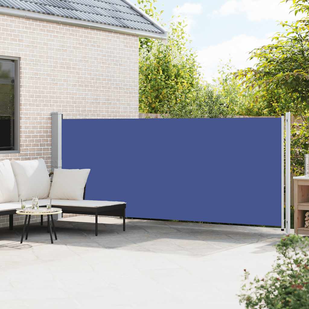 sammenrullelig sidemarkise til terrassen 600x160 cm blå