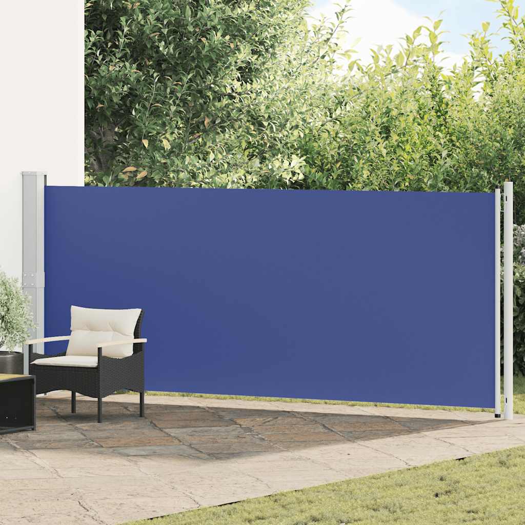 sammenrullelig sidemarkise til terrassen 600x160 cm blå