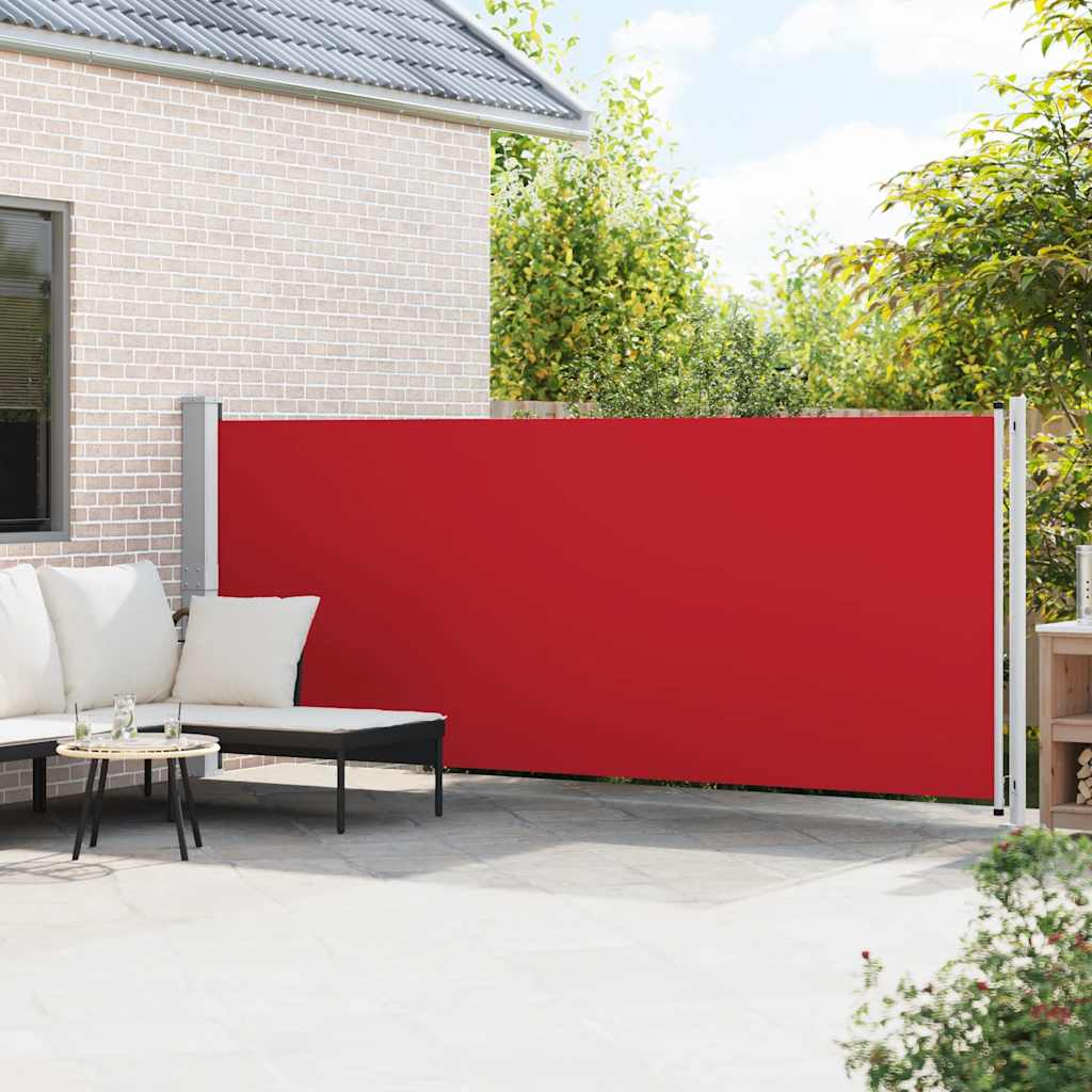 sammenrullelig sidemarkise til terrassen 600x160 cm rød