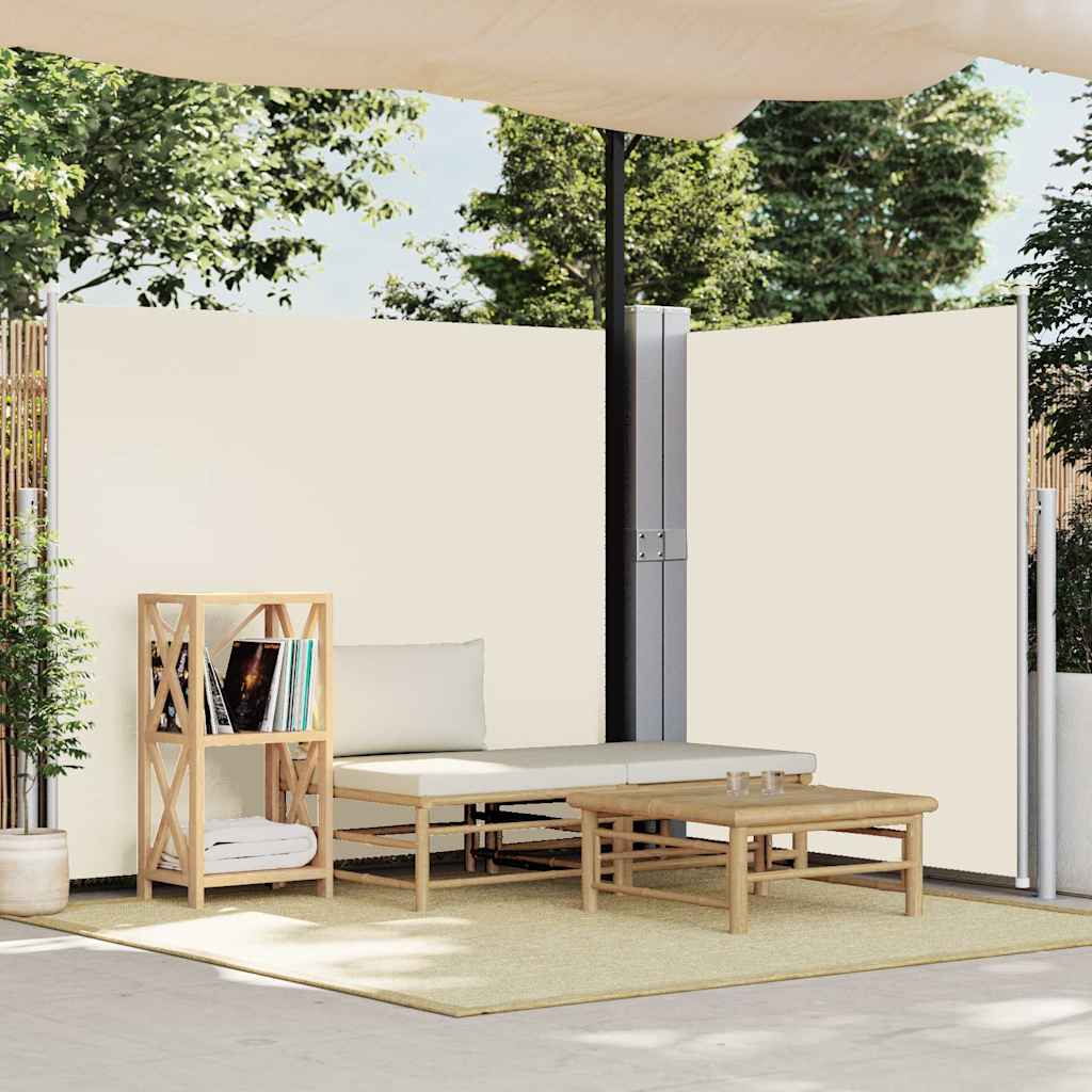 sammenrullelig sidemarkise til terrassen 170x1200 cm creme