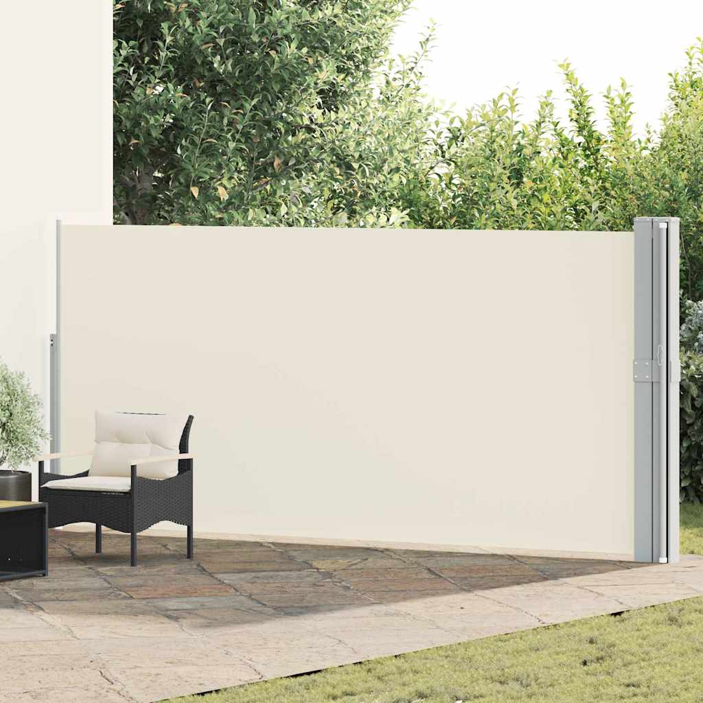 sammenrullelig sidemarkise til terrassen 170x1200 cm creme