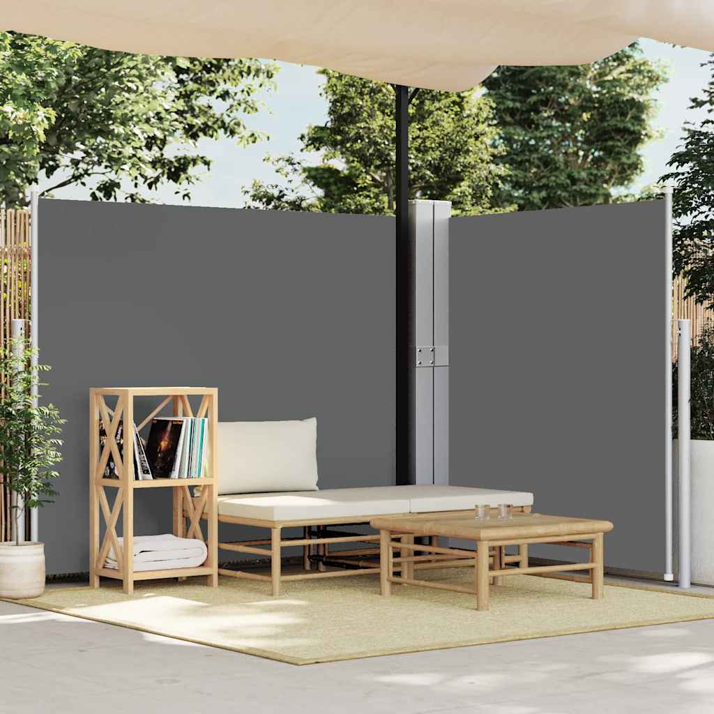 sammenrullelig sidemarkise til terrassen 170x1200 cm antracit