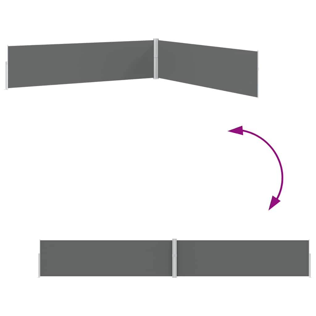 sammenrullelig sidemarkise til terrassen 170x1200 cm antracit