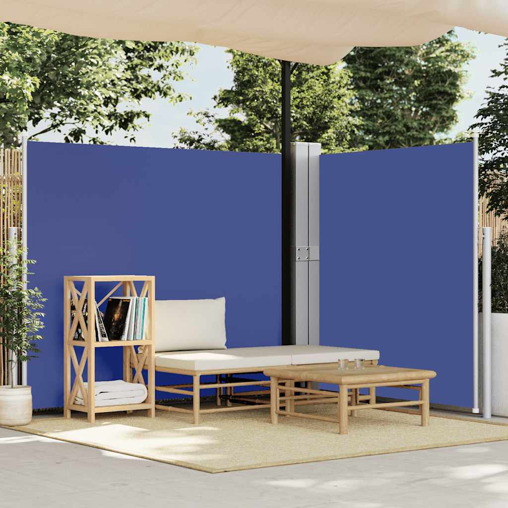 sammenrullelig sidemarkise til terrassen 170x1200 cm blå