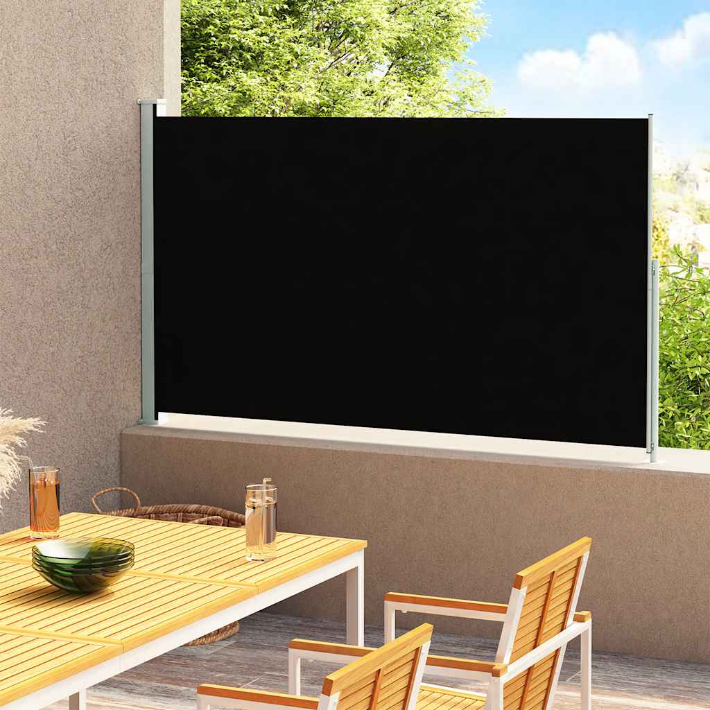 sammenrullelig sidemarkise til terrassen 180x314 cm sort