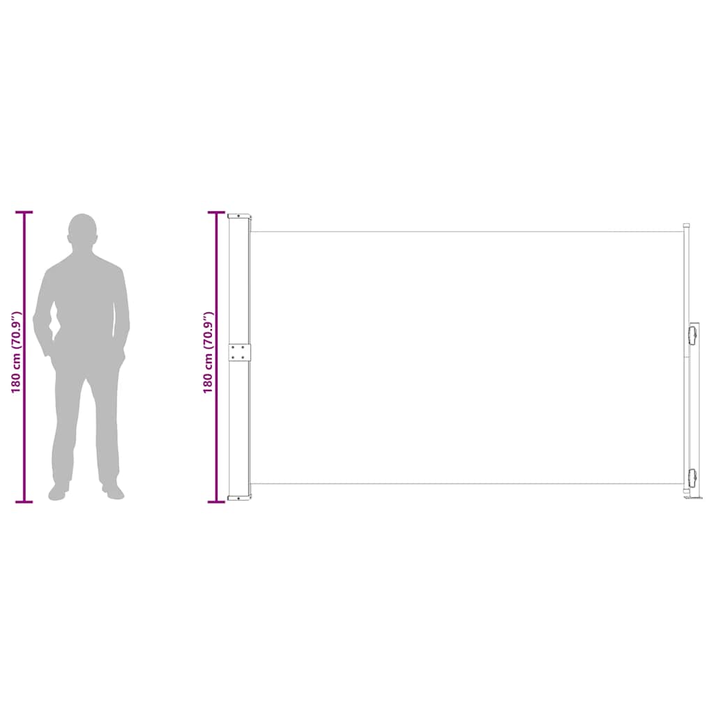 sammenrullelig sidemarkise til terrassen 180x314 cm cremefarvet