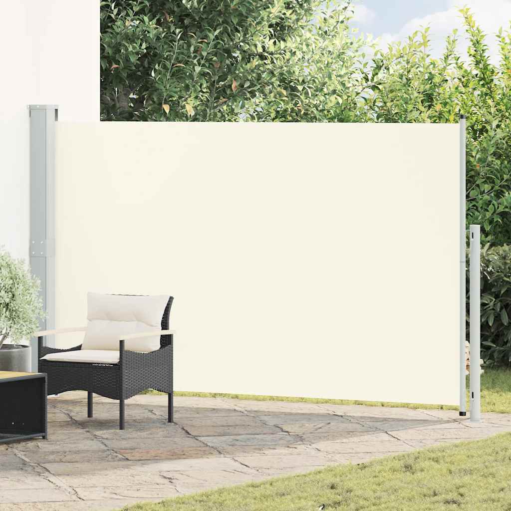 sammenrullelig sidemarkise til terrassen 180x314 cm cremefarvet