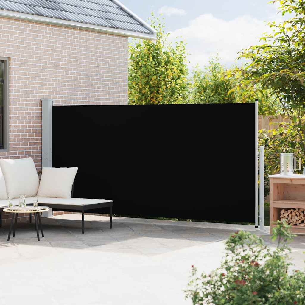 sammenrullelig sidemarkise til terrassen 180x514 cm sort