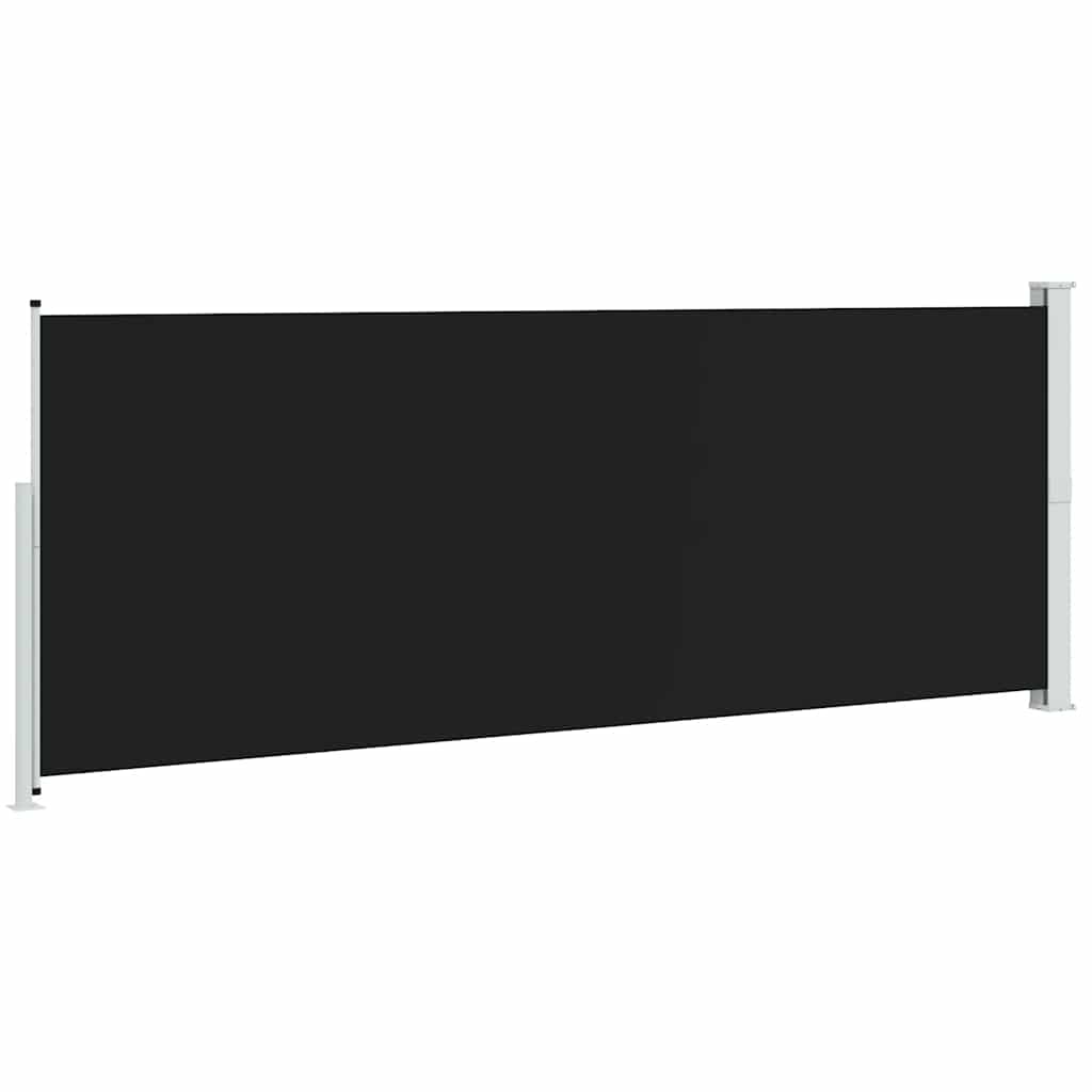 sammenrullelig sidemarkise til terrassen 180x514 cm sort