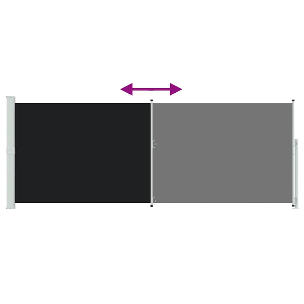 sammenrullelig sidemarkise til terrassen 180x514 cm sort