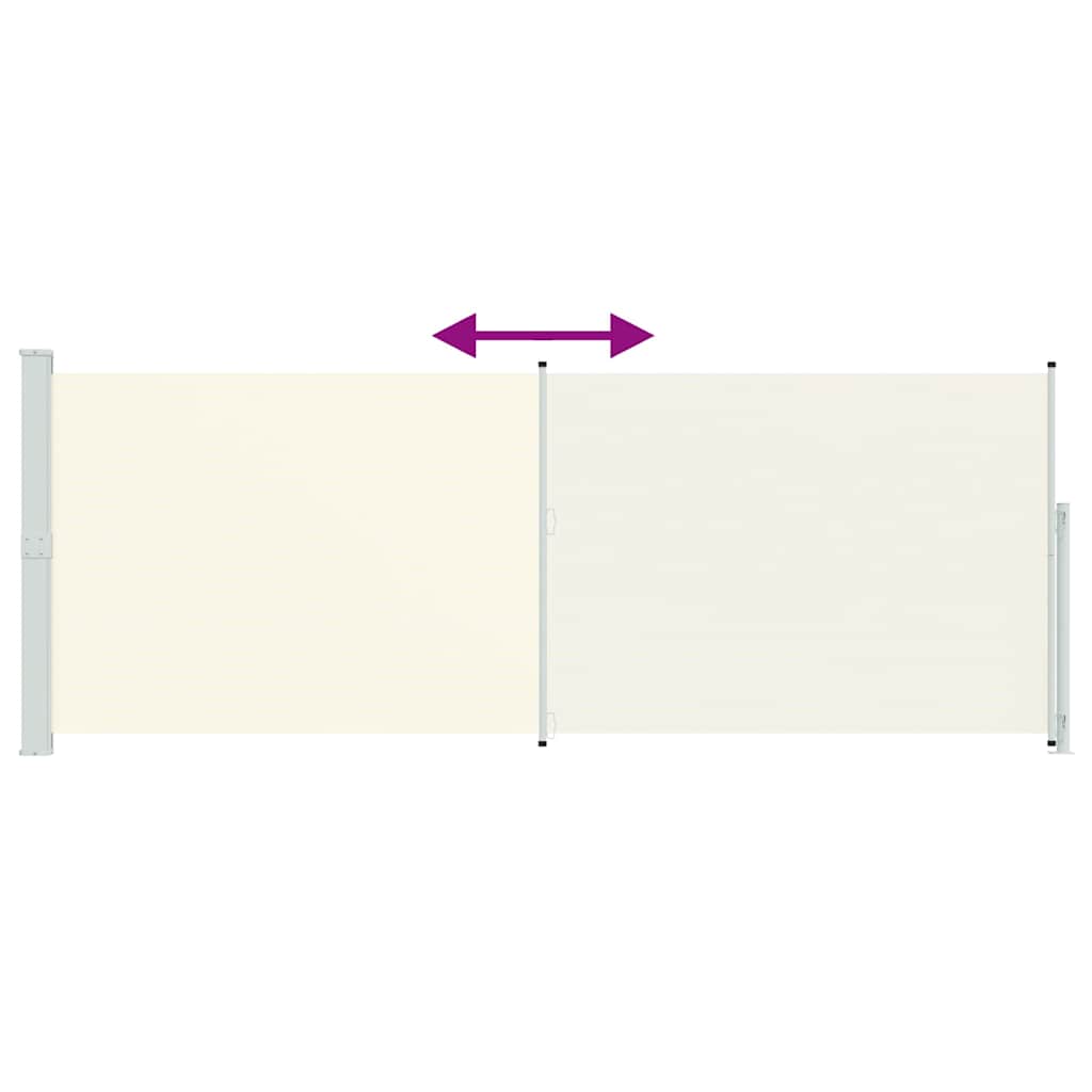 sammenrullelig sidemarkise til terrassen 180x514 cm cremefarvet