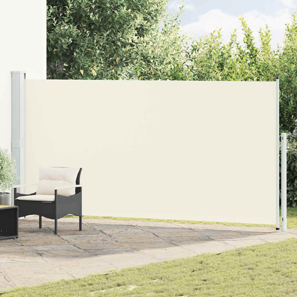 sammenrullelig sidemarkise til terrassen 180x514 cm cremefarvet