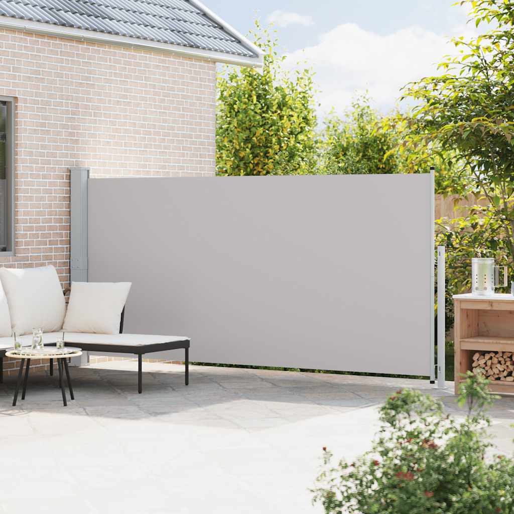 sammenrullelig sidemarkise til terrassen 180x514 cm grå