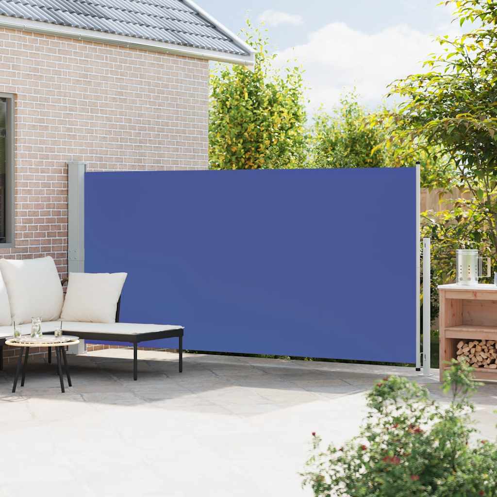 sammenrullelig sidemarkise til terrassen 180x500 cm blå