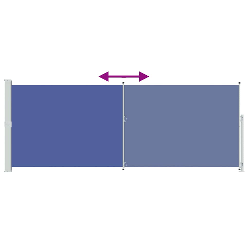 sammenrullelig sidemarkise til terrassen 180x500 cm blå