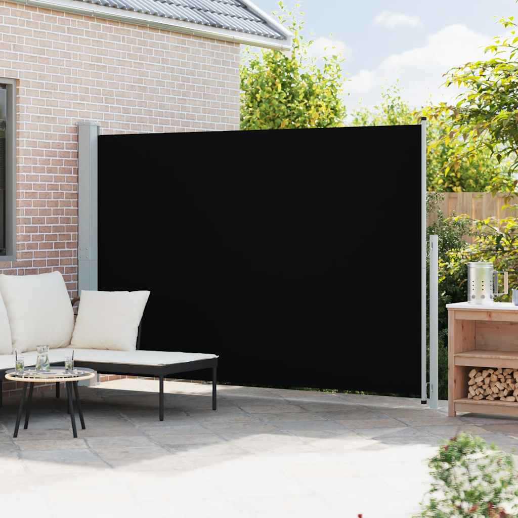 sammenrullelig sidemarkise til terrassen 200x314 cm sort