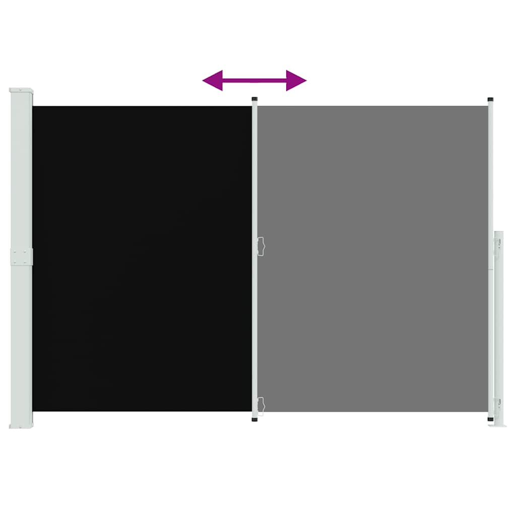 sammenrullelig sidemarkise til terrassen 200x314 cm sort