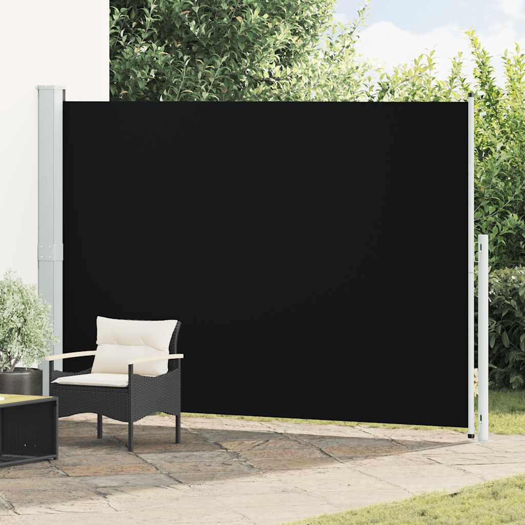 sammenrullelig sidemarkise til terrassen 200x314 cm sort