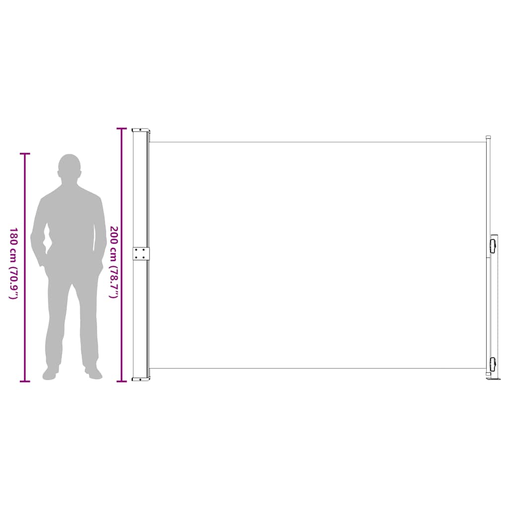 sammenrullelig sidemarkise til terrassen 200x314 cm grå