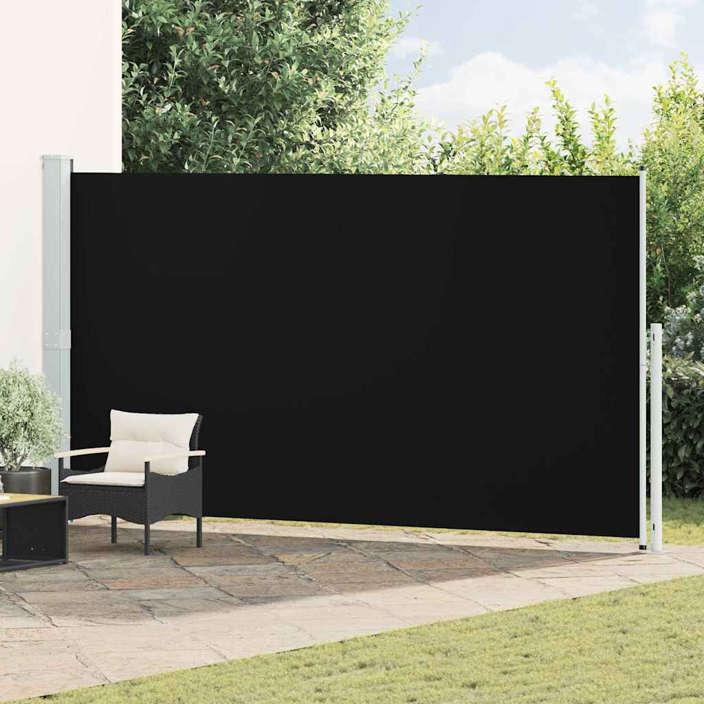 sammenrullelig sidemarkise til terrassen 200x514 cm sort