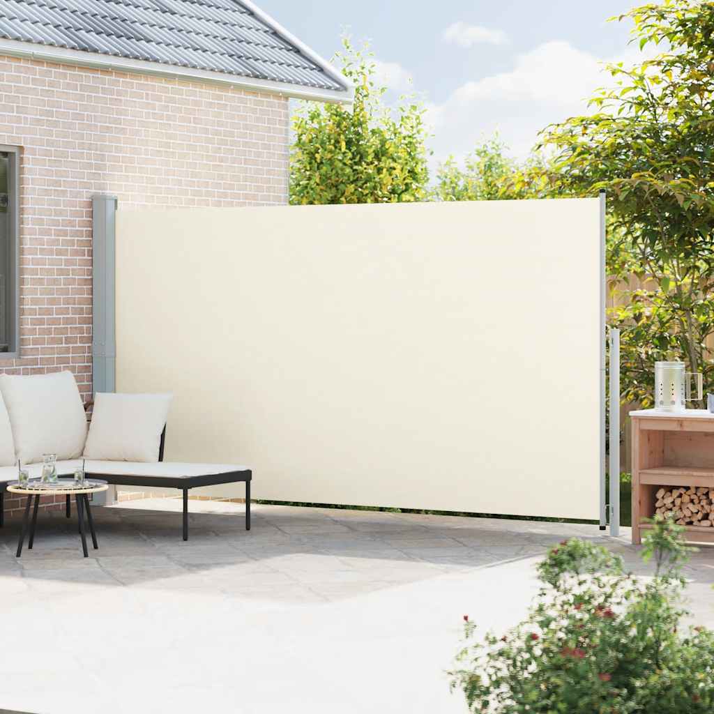 sammenrullelig sidemarkise til terrassen 200x514 cm cremefarvet