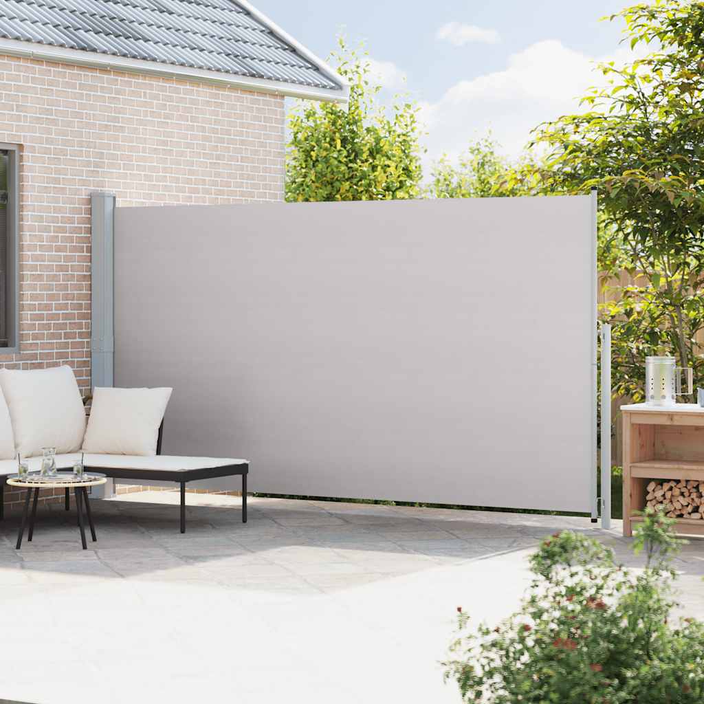 sammenrullelig sidemarkise til terrassen 200x514 cm grå