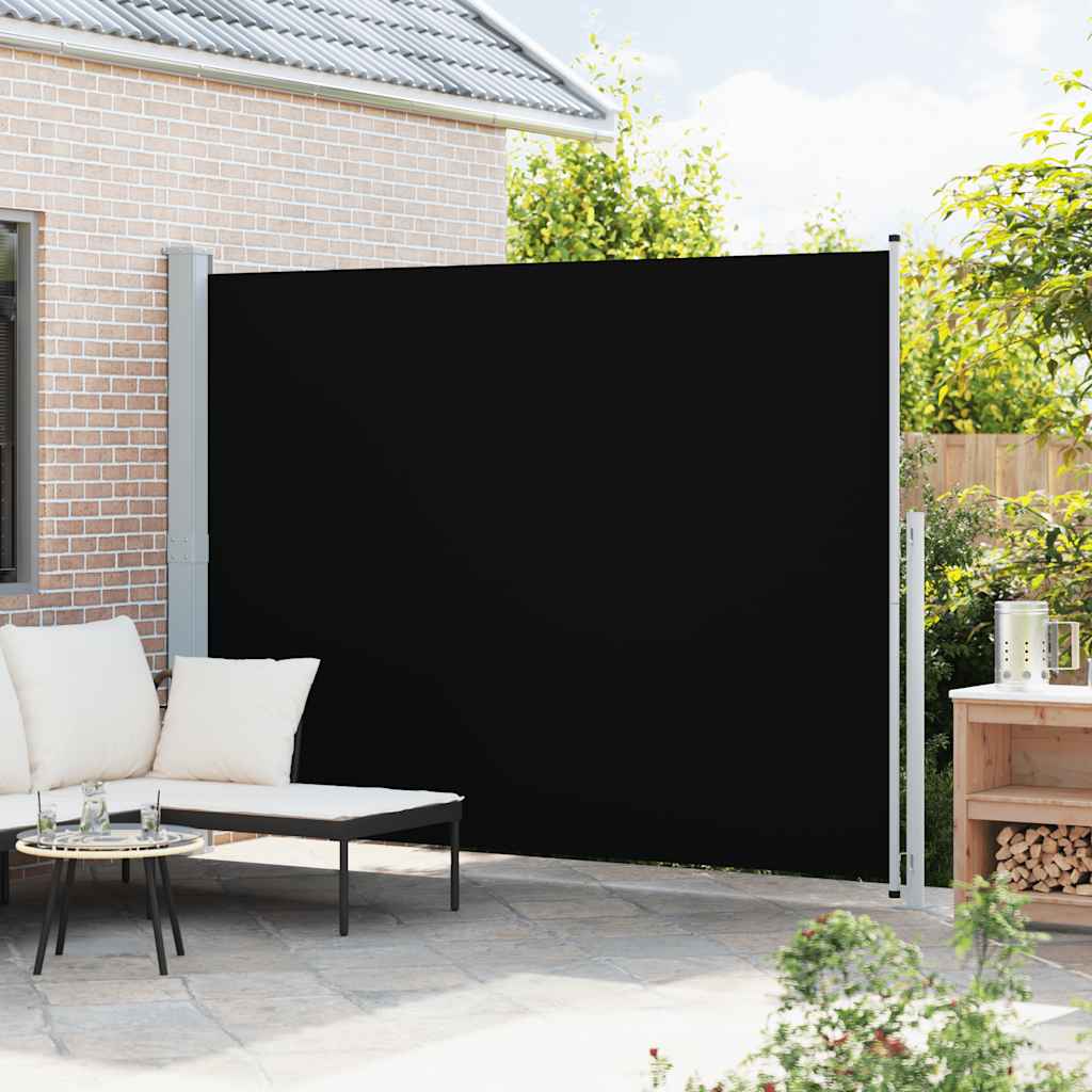 sammenrullelig sidemarkise til terrassen 220x314 cm sort