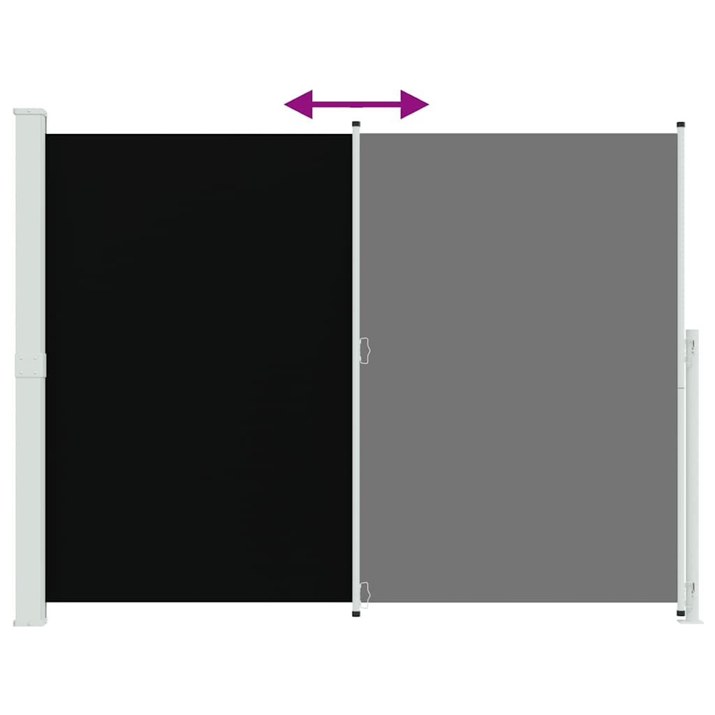 sammenrullelig sidemarkise til terrassen 220x314 cm sort