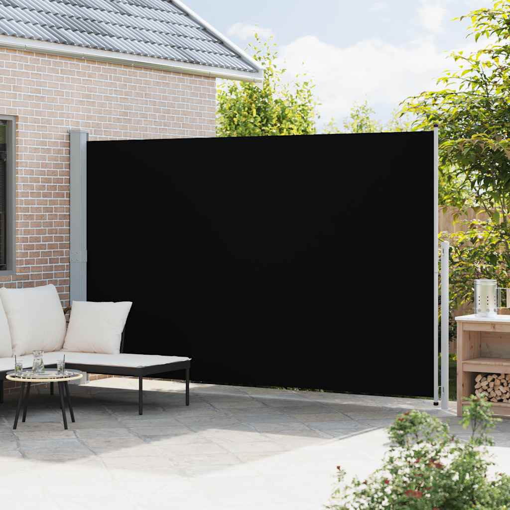 sammenrullelig sidemarkise til terrassen 220x514 cm sort