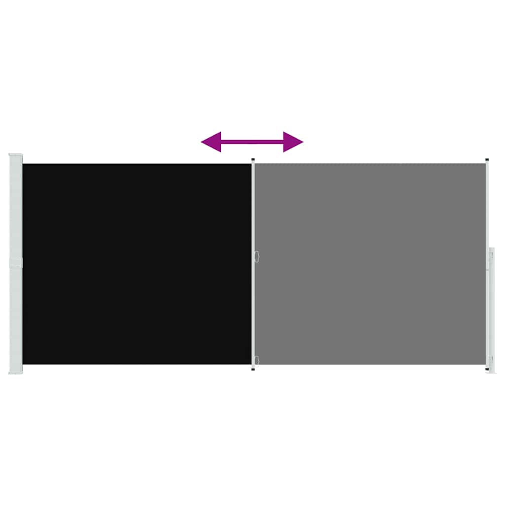sammenrullelig sidemarkise til terrassen 220x514 cm sort